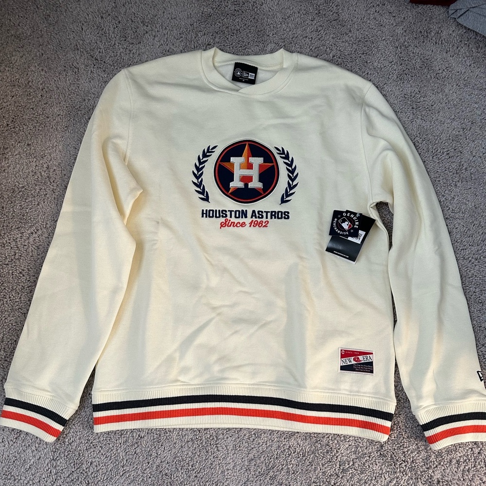 New Era Cream Houston Astros Crewneck Sweater